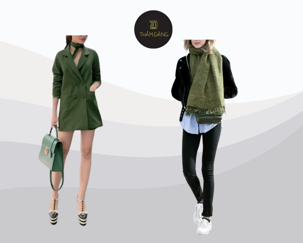 xanh rêu phối với màu gì quý phái
