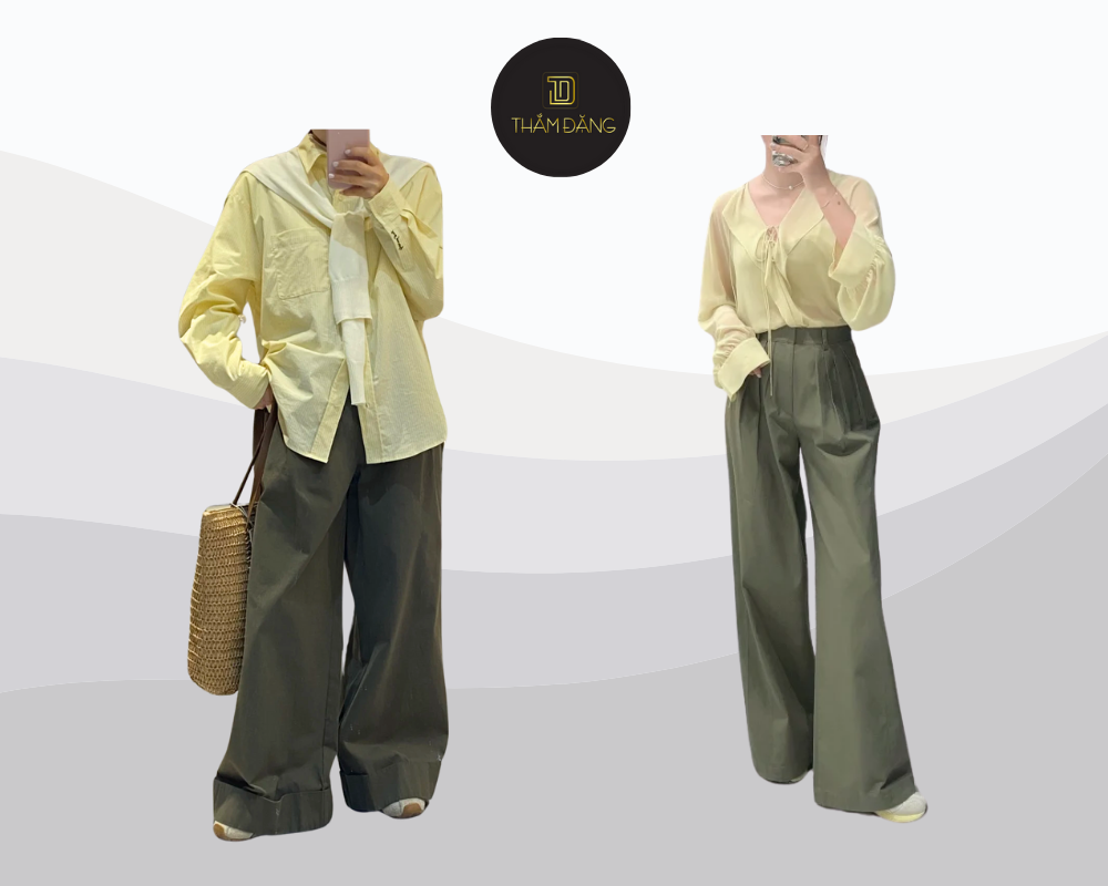 xanh rêu phối với màu gì để tôn da